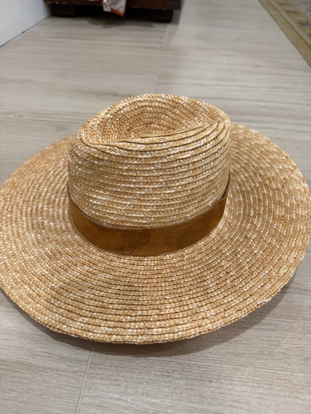 GIGI PIP Tan Straw Sunhat with Brown Band